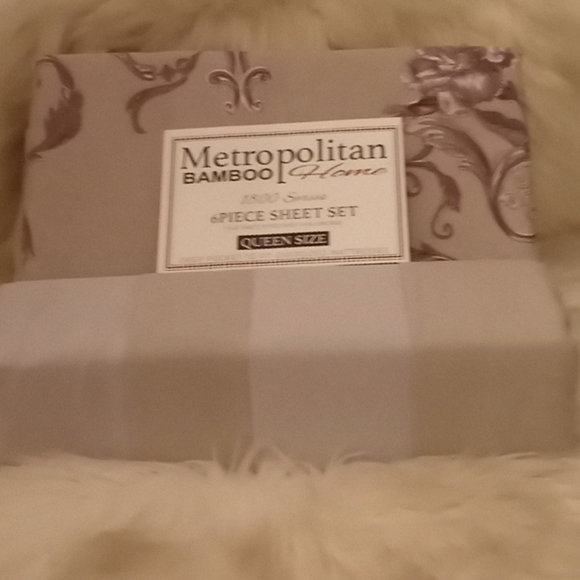 Metropolitan Bamboo Home Other - Metropolitan Bamboo Gray Scrolled Queen Sheet…